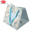 Logo Printed Paper Bags With Grossgrain Ribbon