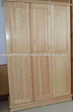 Solid pine wood 3 door wardrobe bedroom furniture