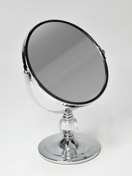 Chrome console table double sided vanity makeup mirror