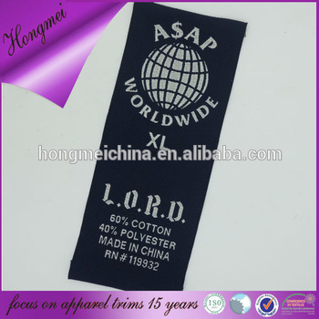 BIg size woven label wash care label made in china