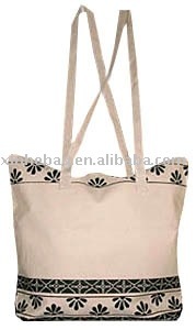 Canvas shoulder shopping bag