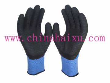 crinkle finished 3/4 coated latex working gloves men