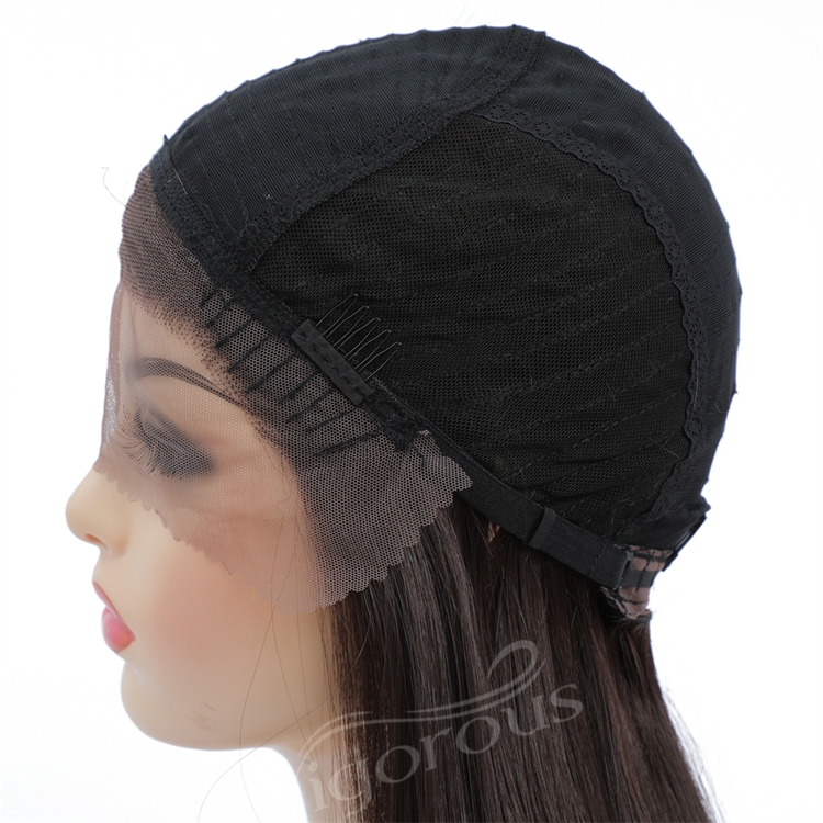 Vigorous long best free shipping wholesale color natural quality hot water silky straight synthetic invisible lace front wigs