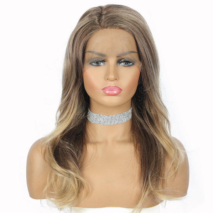 DTL Cosplay 22 inch long Wavy Synthetic Lace Front Wig Right Part For Woman Heat Resistance Synthetic Wigs Lace Front