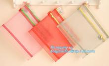 B4 A4 B5 A5 A6 PVC File Zipper Bag PVC Mesh Zipper Document Bags, Zipper Closure Documents Mesh File Bag - Purple