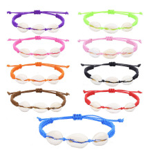 Bohemian Beach Bracelets: Colorful, Adjustable, Handmade with Shell and Woven Rope Charm