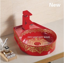 Newest hand painted ceramic sink