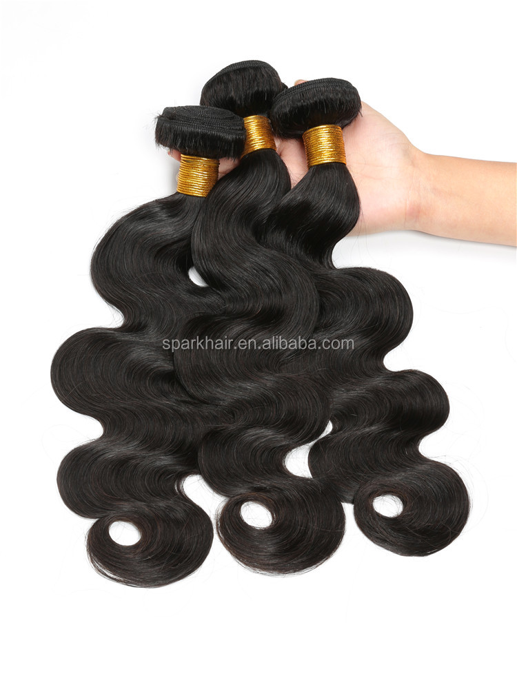 100% Unprocessed Virgin Cuticle Aligned Body Wave  Non-Remy Hair Weft Natural Black Color Human Hair Extension 100g/Bundle