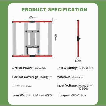 LM301H Dimmable Full Spectrum LED cresce luzes dobrável