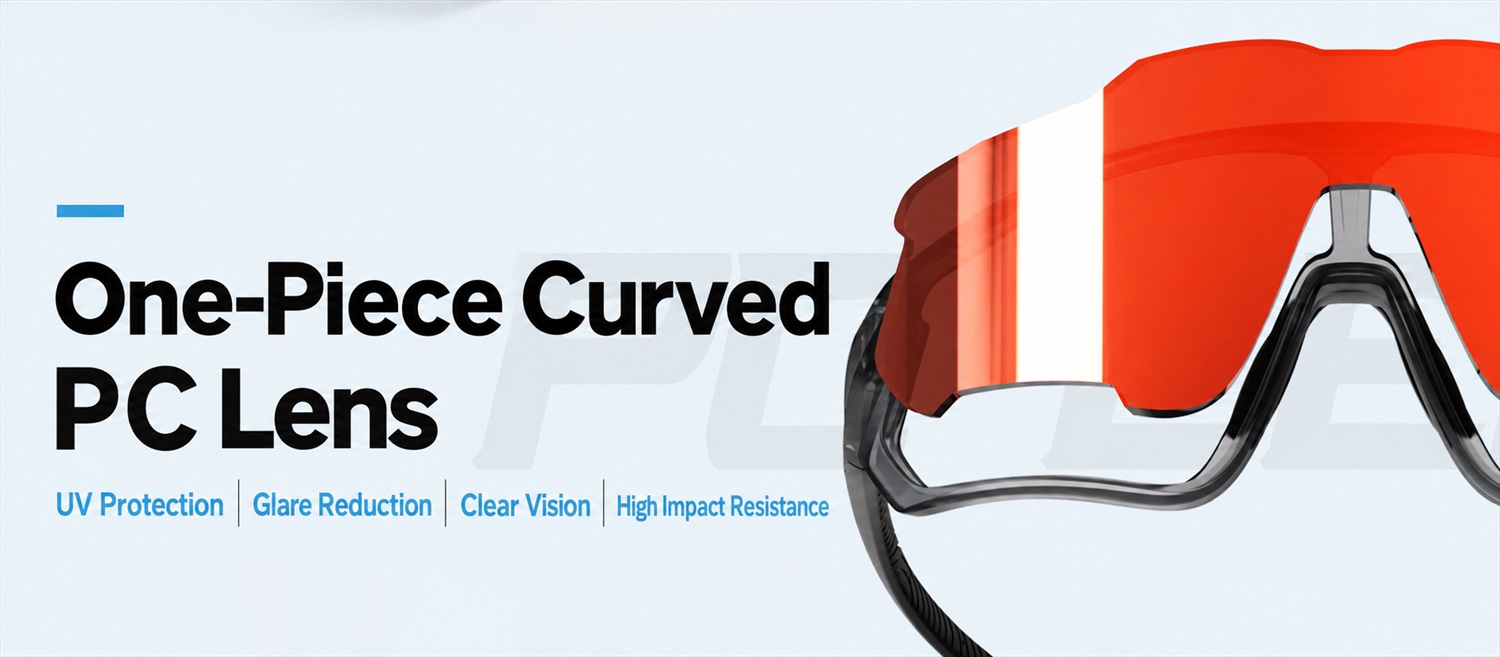 Lightweight Shield Running and Hiking Sunglasses ME2212-One-Piece Curved PC Lens Lightweight Shield Running and Hiking Sunglasses ME2212-One-Piece Curved PC Lens