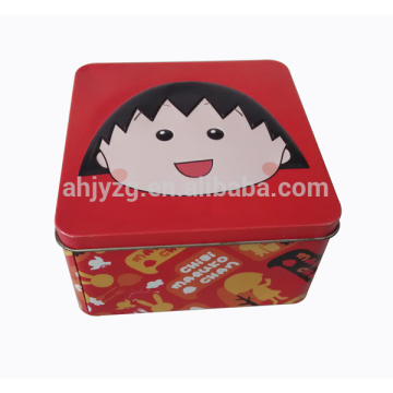 custom square shape tin packaging cookie tin box