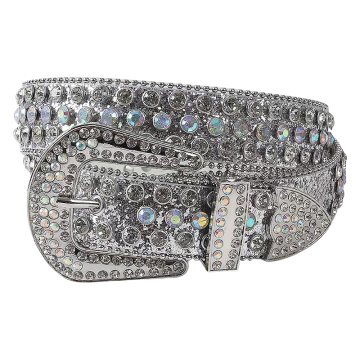 Factory Wholesale Luxury Diamond Crystal Studded Leather Belts by BB Simon