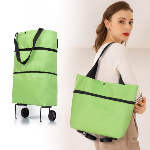 Ecofriendly Trolley Bag Portable Multi-Function Oxford Folable Tote Shopping Bag Reusable Grocery Bags with Wheels Grocery Cart