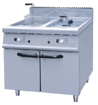 Fryer with cabiner, 2-tank & 2-basket