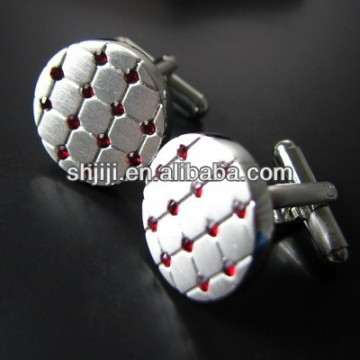 Anniversary Use Red Crystal Round Hareware Jewelry Cufflinks