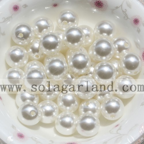 Venta al por mayor de perlas de acrílico de imitación redondas, espaciador redondo, abalorios sueltos, joyería DIY