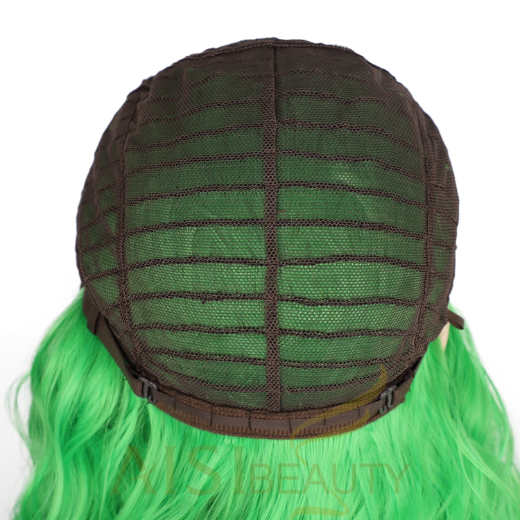 Hot Selling Wholesale Cheap Green Natural U Part Deep Wave Short Lace Frontal Curly Wigs For Black Women Synthetic Hair