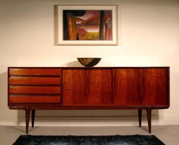 69 inch Mahogany Sliding Door Modern Danish Wood Sideboard