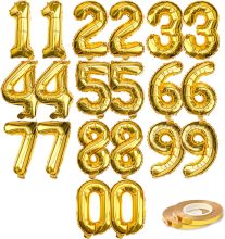 Golden number aluminum foil balloons