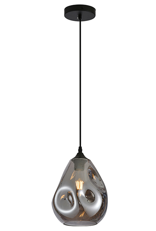 Fashion gray shaped glass single pendant lamp