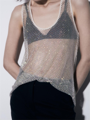 100% Poly Diamond Perspector Ling Low Tank Top