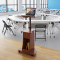 Height Adjustable Laptop Cart With Top And Storage