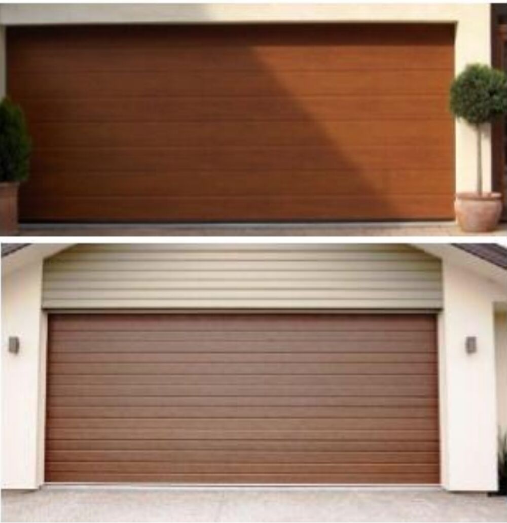 Automatic solid wood door garage door