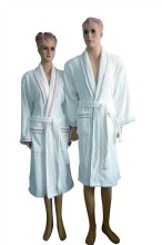 Double Bathrobe Velour Fabric White Hotel Bathrobe