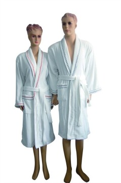 Double Bathrobe Velour Fabric White Hotel Bathrobe