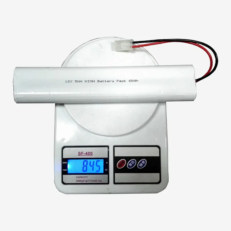 12V 5000mAh Size C Ni-MH Rechargeable Battery Pack with Connector and Wire