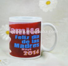 Wholesale inside printed mug,ceramic dye sublimation Mother's day mug,porcelain 440cc v mug