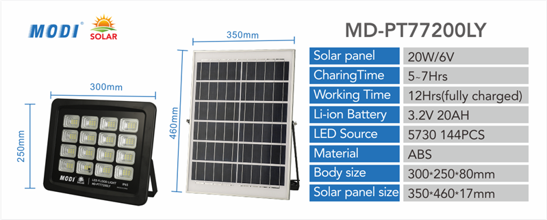 solar flood light with battery backup