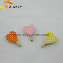 Practical product Wood silk screen printing clip with heart shape