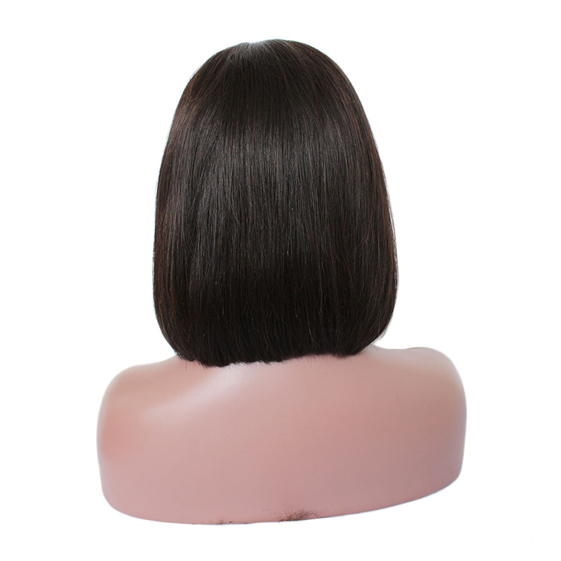 Ready to ship 10" 12" 4x4 lace bob closure wig, virgin hair indian short cut bob wig with side bangs