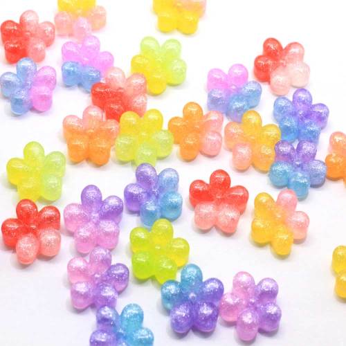 Vente en gros 3D Gradient Fleur Résine Cabochon Flatback Charme Pour Bricolage Artisanat Bijoux Accessoire