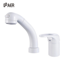 White Pull Out Single Handle Basin Faucet