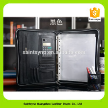 Faux leather letter-sized conference folder file holder 16014