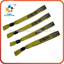 Woven wristbands with teeth slide lock festival ribbon wristbands
