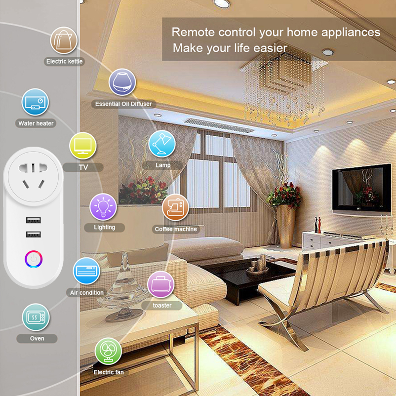Amazon Hot Sale Wifi Smart Plug Socket Outlet 10A Suitable AU New Zealand Argentina Work With Alexa Echo Google Home Plug Socket