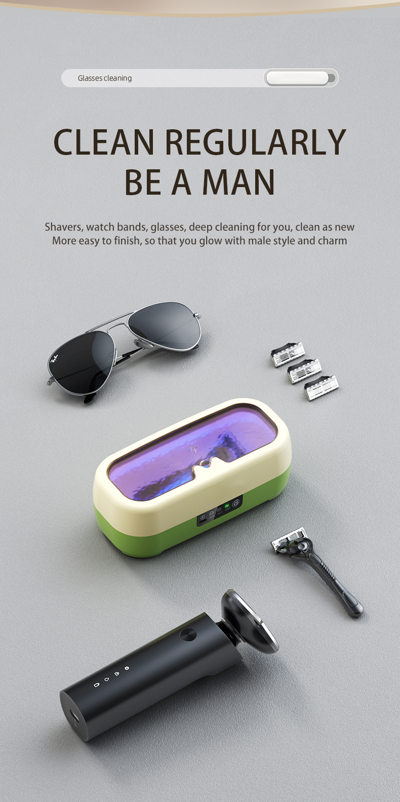 Multi-Function Makeup Tools Jewelry Cleaner Glasses Cleaning Box High Frequency Ultrasonic Cleaner