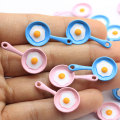 Newest Cute Blue Pink Fried Egg Pot 100pcs Mini Jewelry Bead Cute for Keychain Necklace Phone Case Pendant