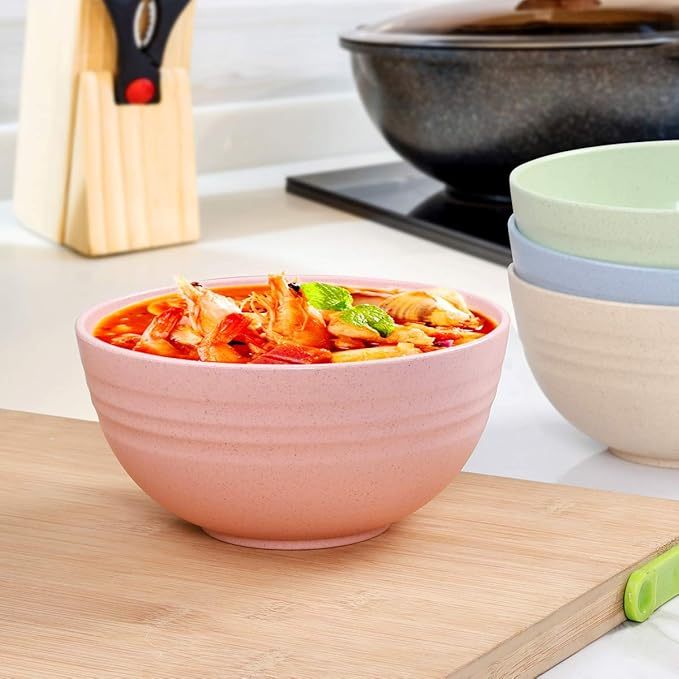 Durable wheat straw fiber bowls for microwave heating