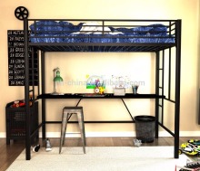 Twin Metal Loft Bed with Desk