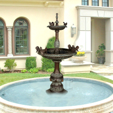 Garden Decorative bronze fountain birds