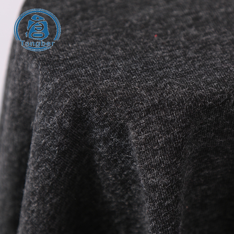 High quality china factory black brushed polyester rayon sweater microfiber fabric