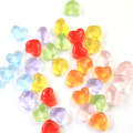 Transparente 3D Pure Beautiful Cute Flat Back Chunky Heart Bead Transparente Sweet Candy Style Kawaii 14 * 16 * 10mm Resina Bead para DIY