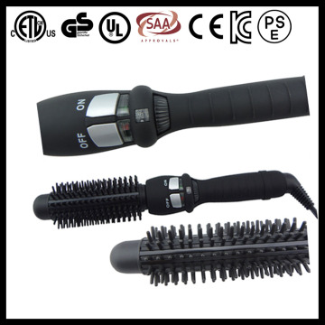 Professional black rotating brush curling iron