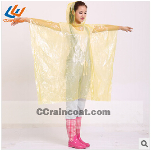 Promotional fashionable disposable peva raincoat for adult Asian Hot
