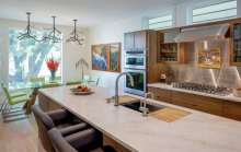 Countryside style light colored kitchen countertop