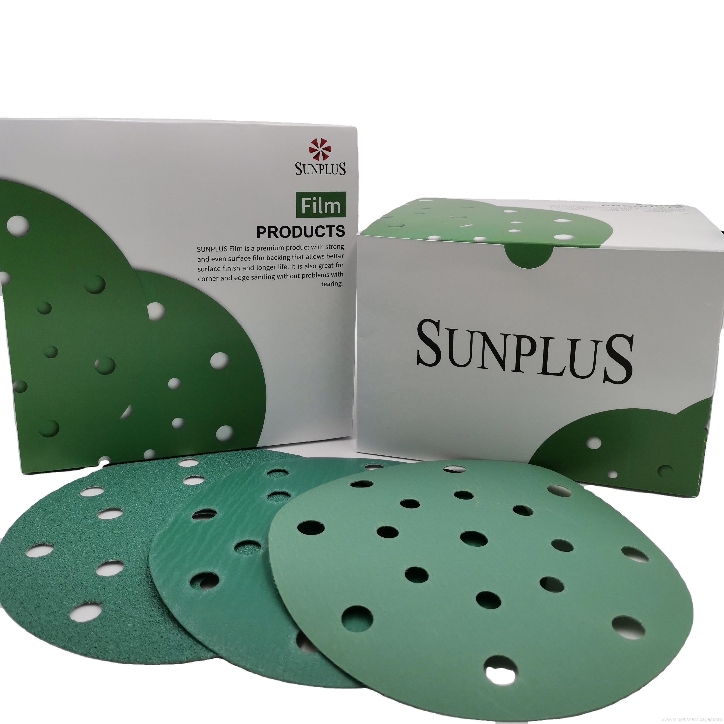 17Holes Round Green Sandpaper Disc Auto Polishing Sandpaper